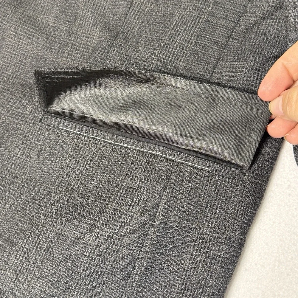 Austin Reed Blazer Sport Coat Mens 44L Gray Check‎ Wool